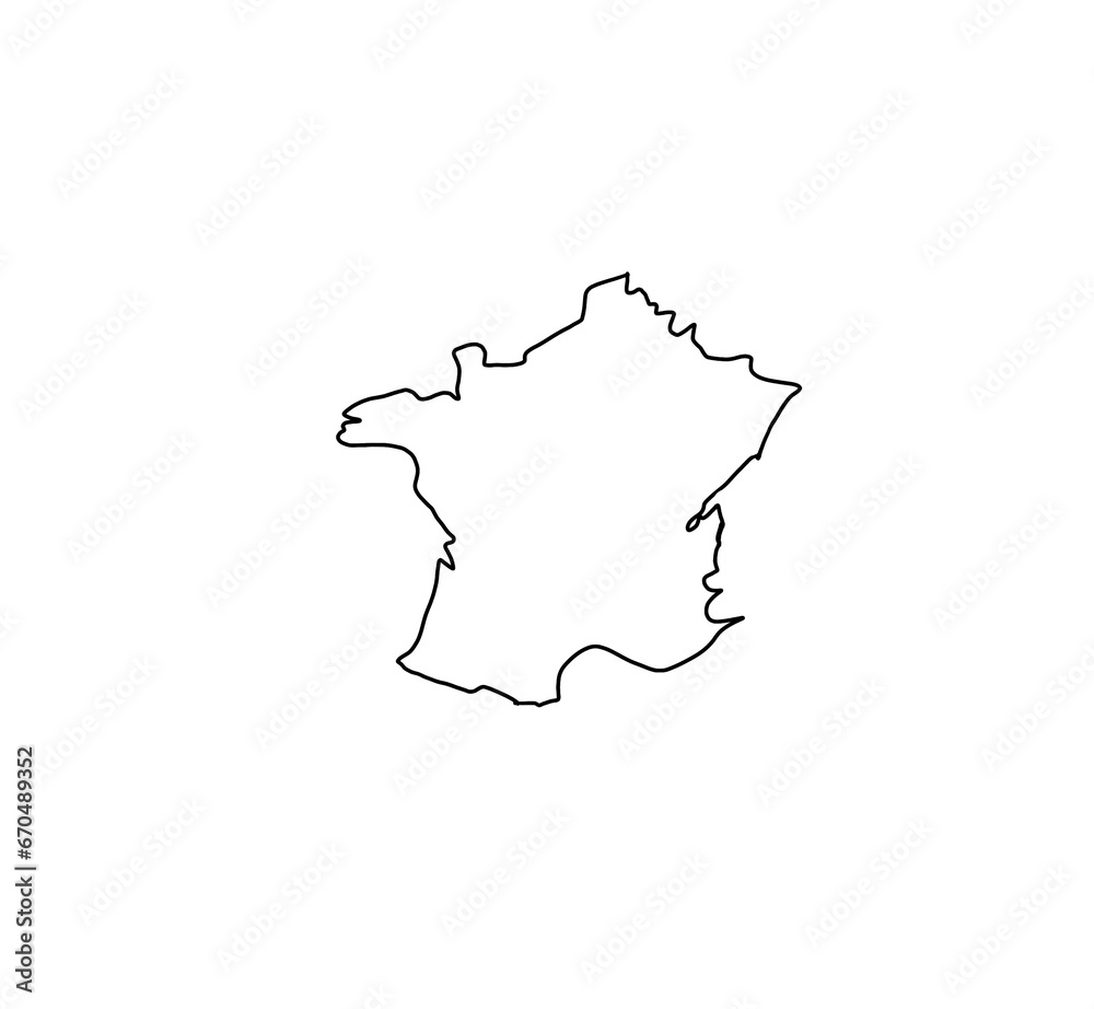 France map country  illustration line on white background