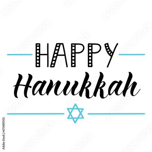 Happy Hanukkah card. Holidays lettering. T-shirt design.