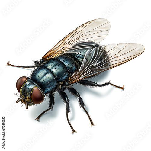 flie bug, insect, flie on clean white background, illustration of a flie