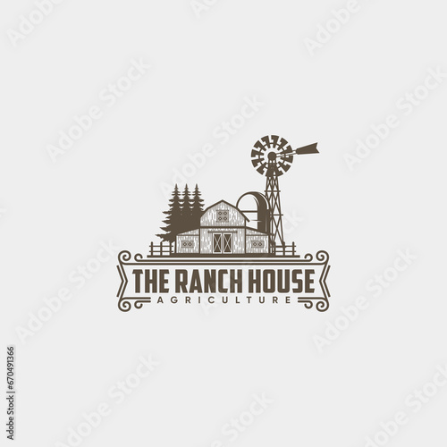 BARN RANCH ILLUSTRATION  VECTOR DESIGN