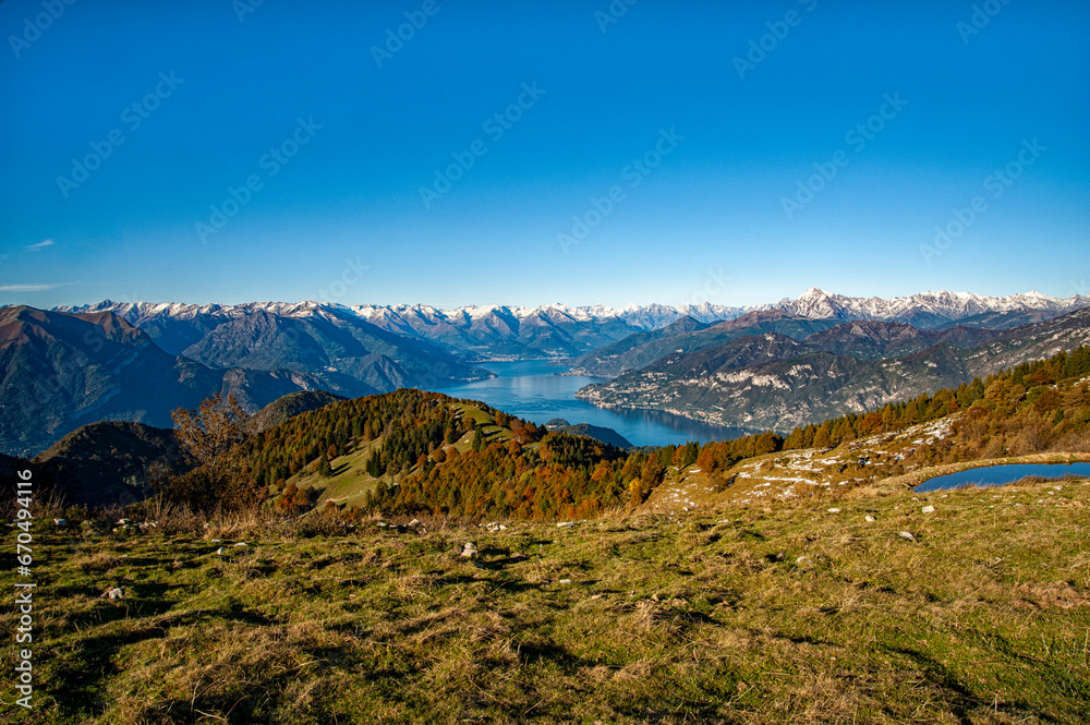 Landscape of Lake Como from San Primo mountain