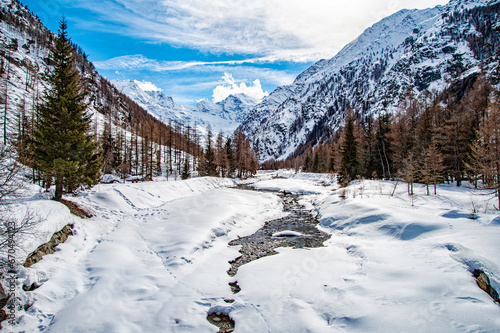 Gran Paradiso National Park ( Italy ) winter landscape
