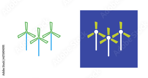 Multiple Windmills Vector Icon