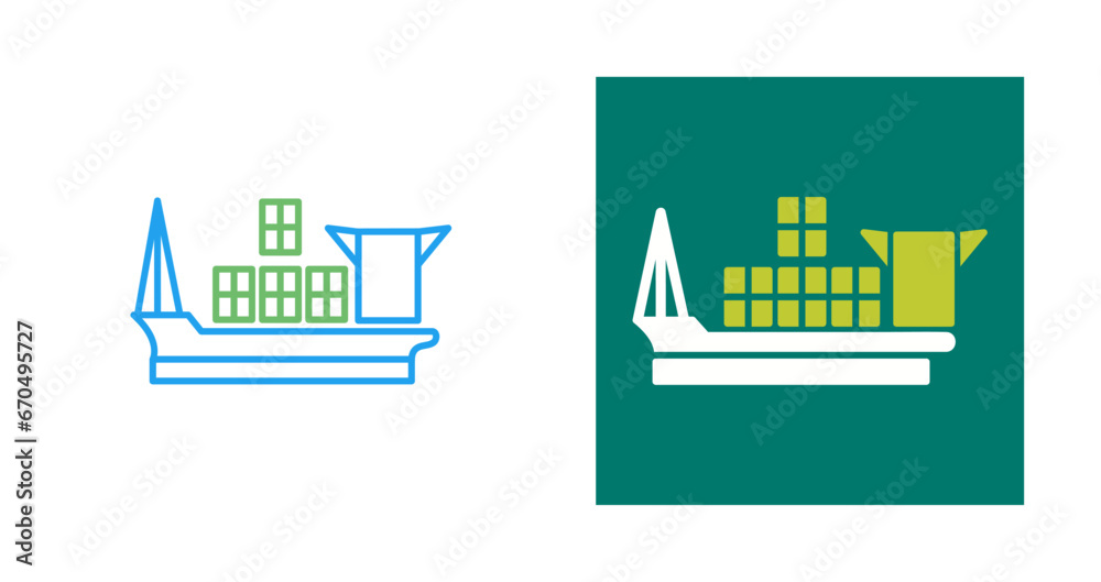 Obraz premium Cargo Ship Vector Icon