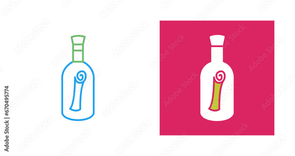 Scroll in Bottle Vector Icon Scroll in Bottle Vector Icon