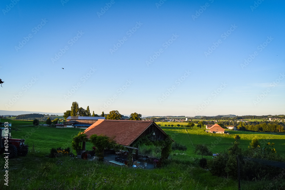 Obraz premium Le Mouret Fields, Switzerland