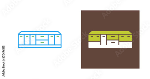 Table with Drawers Vector Icon