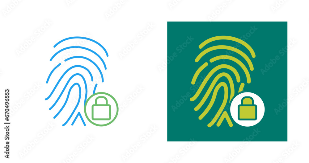 Fingerprint Lock Vector Icon Fingerprint Lock Vector Icon