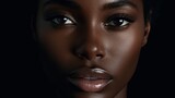 Portrait of beautiful african american woman with perfect skin. Generative AI