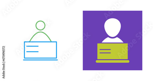 Student using laptop Vector Icon