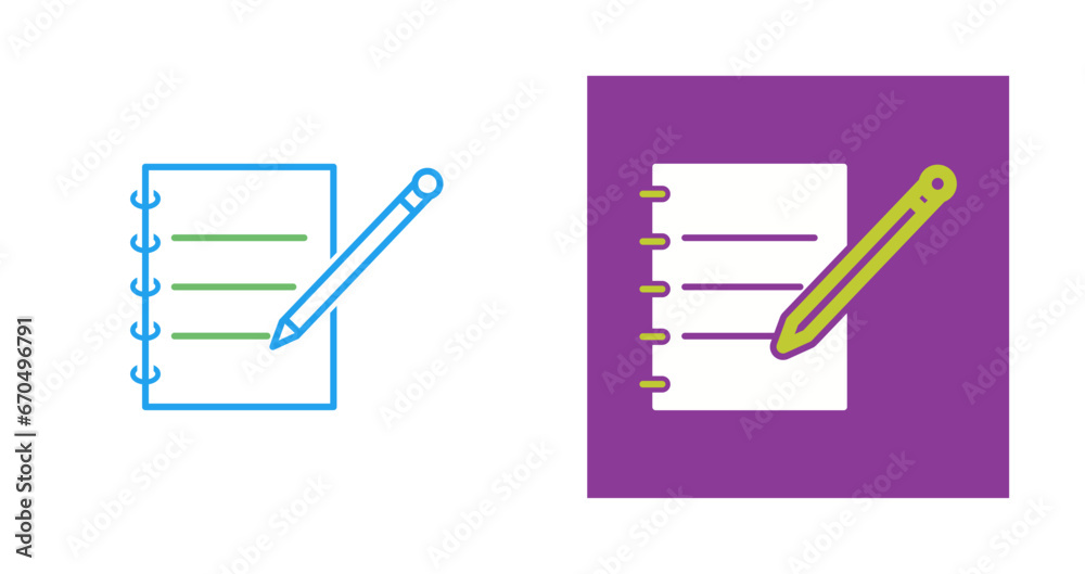 Fototapeta premium Notebook & Pen Vector Icon