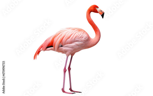 Flamingo Graceful Pink Waterbird on isolated background