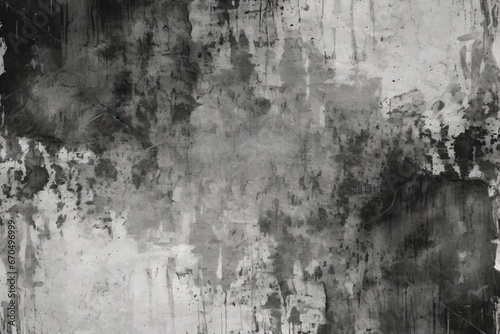 monochrome black paint grungy rough texture on white background
