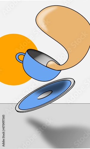 Coffee cup toss minimalist