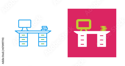 Table with Drawers Vector Icon