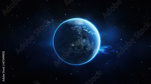 A majestic photograph taken from deep space, capturing Earth in its entirety