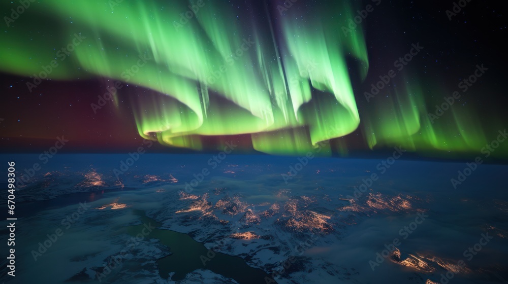 The cosmic ballet of Northern Lights, a radiant spectacle from space