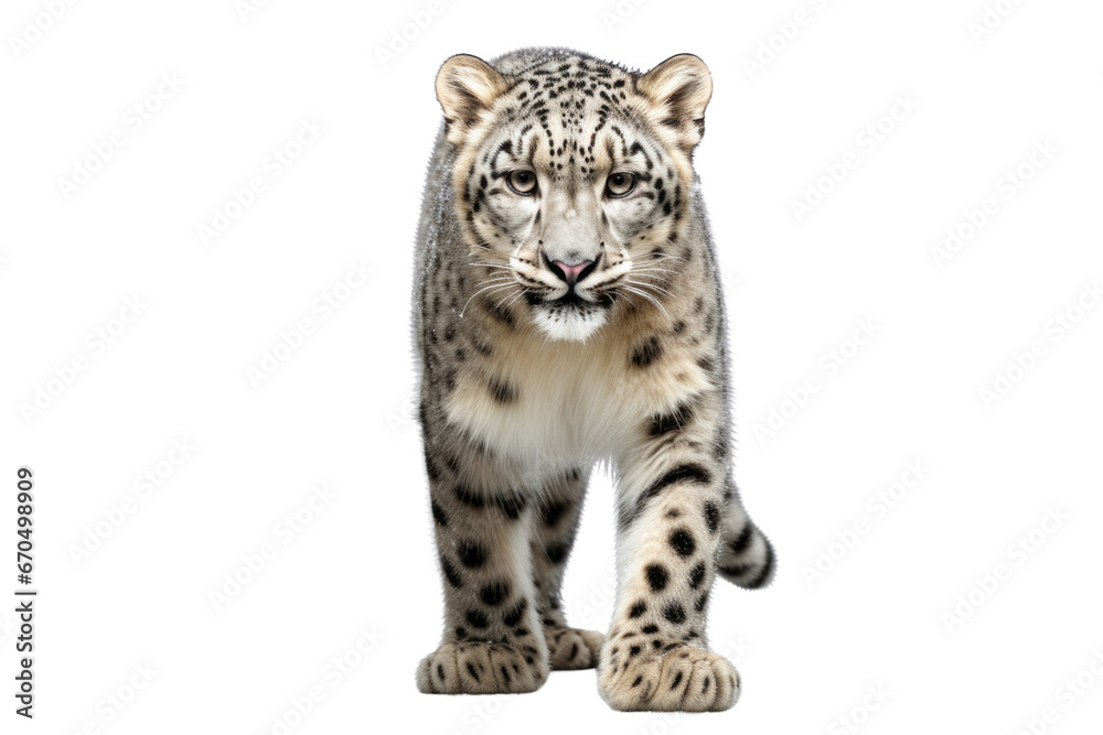 Snow Leopard Serenity Cute 3D Pose in Winter Wonderland Snow Leopard Serenity Cute 3D Pose in Winter Wonderland