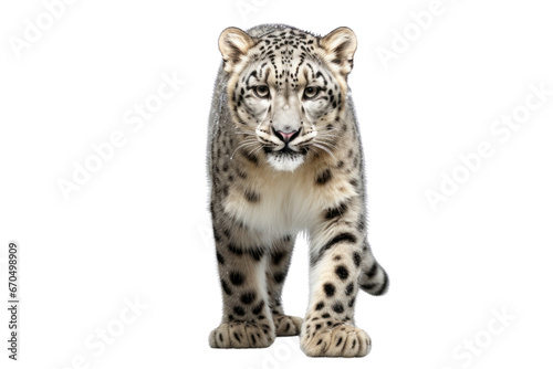 Snow Leopard Serenity Cute 3D Pose in Winter Wonderland