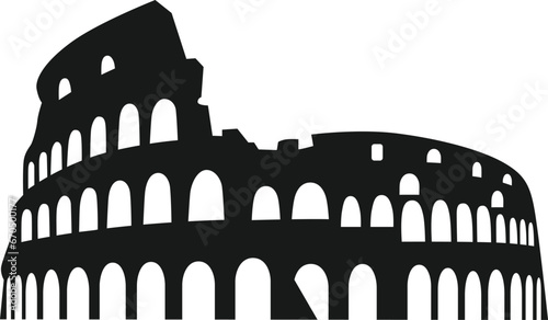 Colosseum / Coliseum in Rome, Italy flat icon for travel apps and websites