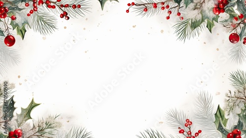Xmas card, poster, or banner design. Festive, decorative, elegant, holiday spirit, red and green, winter celebration, ornamented, invitation. Generated by AI.