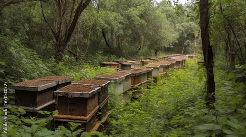 A haven for bees as they produce honey within. AI generated