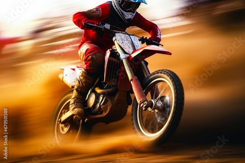 Motocross rider in action. Motocross extreme sport.
