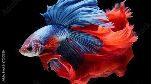 Moving minute of multi color half moon enormous ears or elephant ears Siamese Battling Angle (Betta Splendens) disconnected on white foundation
