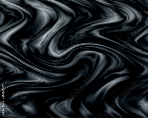 Abstract luxury black and white wavy liquid cloth texture. Premium backdrop