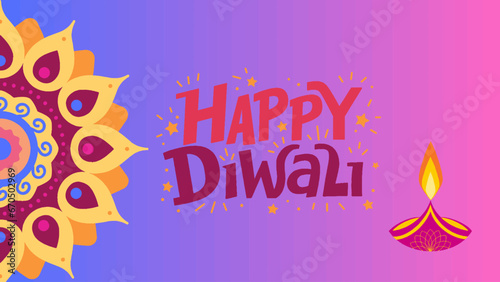 Indian festival Happy Diwali with Diwali props, holiday Background, Diwali celebration greeting card, vector illustration design.