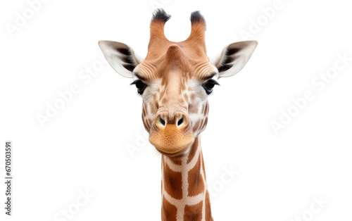Stunning Giraffe Close Up Portraits on isolated background