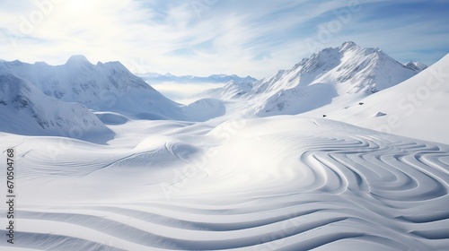 Snowy wonderland, mountain escapade, downhill thrill, winter vacation, alpine charm. Generated by AI. © Anastasia