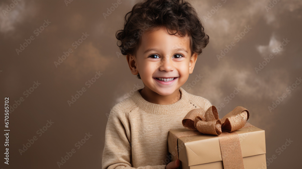 little cute boy holding gift box with ribbons on color background, child in knitted sweater, smiling happy kid, new year, christmas, eve, present, kindergarten, childhood, holiday, winter, toddler little cute boy holding gift box with ribbons on color background, child in knitted sweater, smiling happy kid, new year, christmas, eve, present, kindergarten, childhood, holiday, winter, toddler