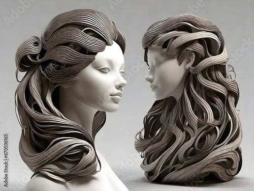 two woman with hair style