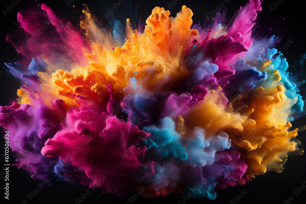 Fototapeta premium Abstract colorful explosion on Black background