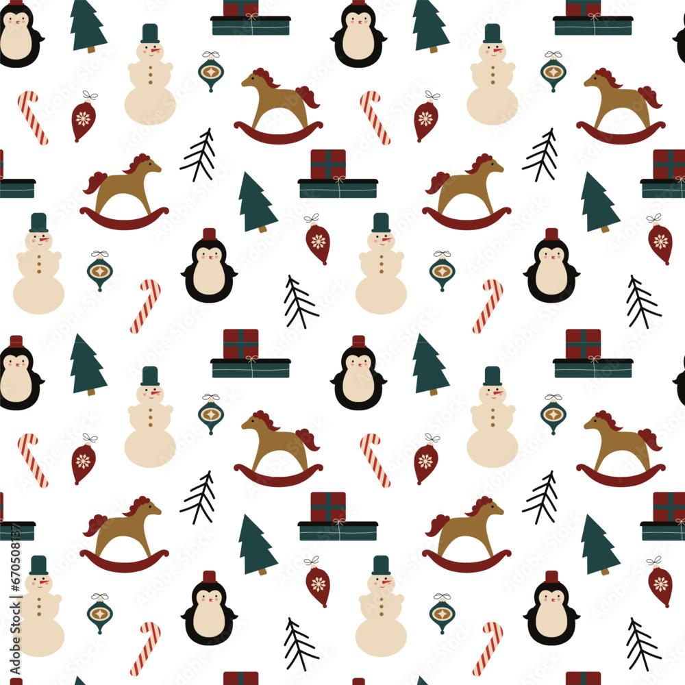 Christmas seamless pattern - Vector illustration Christmas seamless pattern - Vector illustration