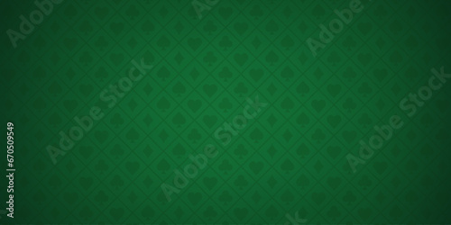 Poker table. Casino background. Panoramic diagonal gambling textured material design with spades for online app. Vector illustration