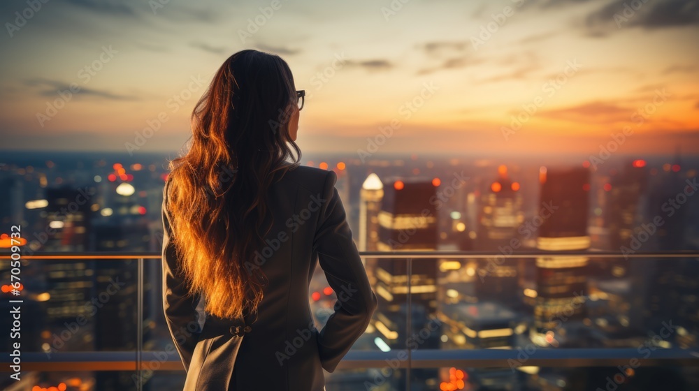business woman in office with bokeh light. business woman in office with bokeh light.