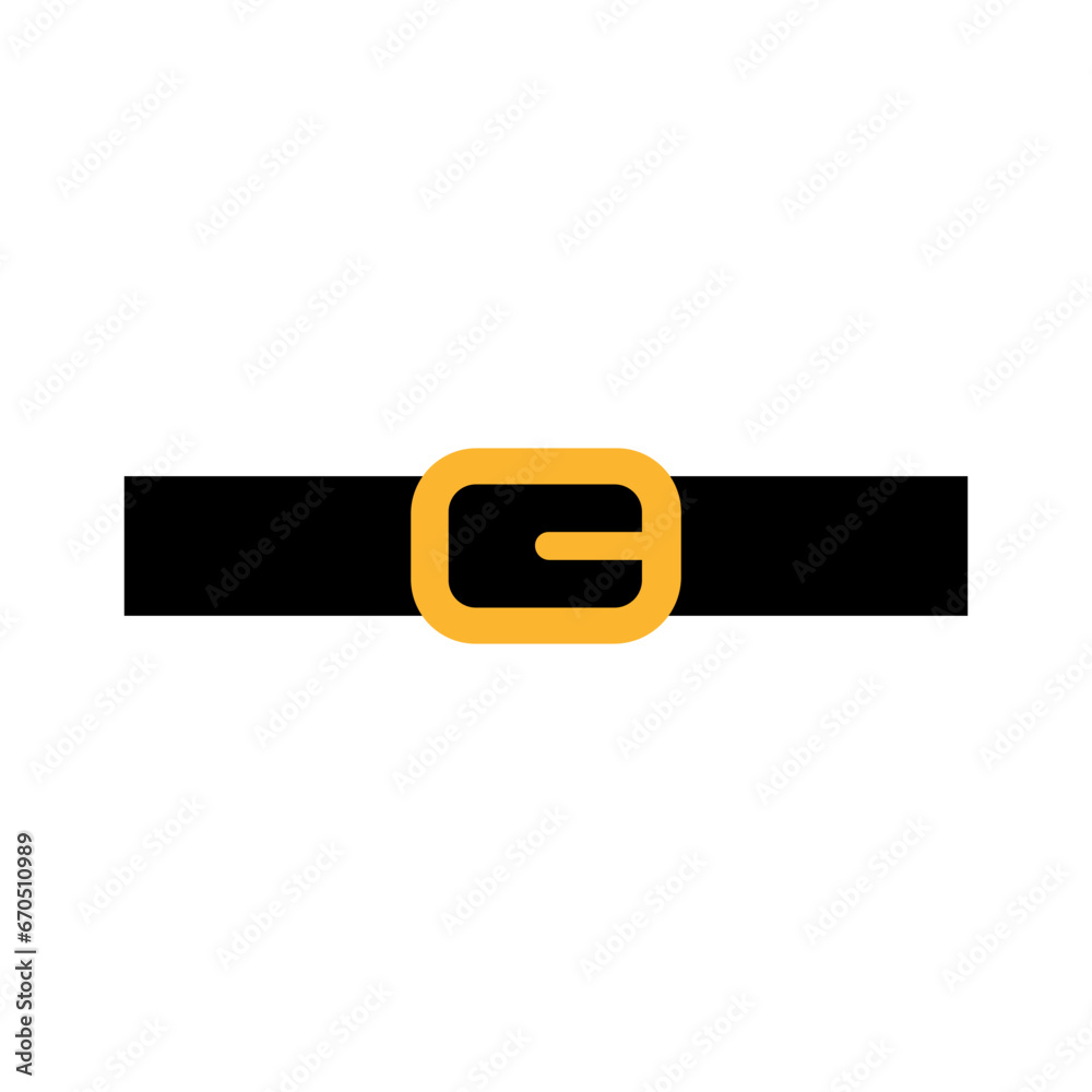 Belt icon vector. Plaque illustration sign. Collar symbol or logo.