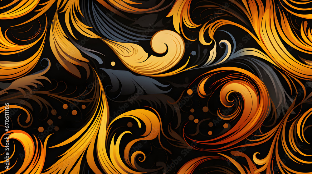 Seamless Maori tribal pattern with koru swirls Seamless Maori tribal pattern with koru swirls