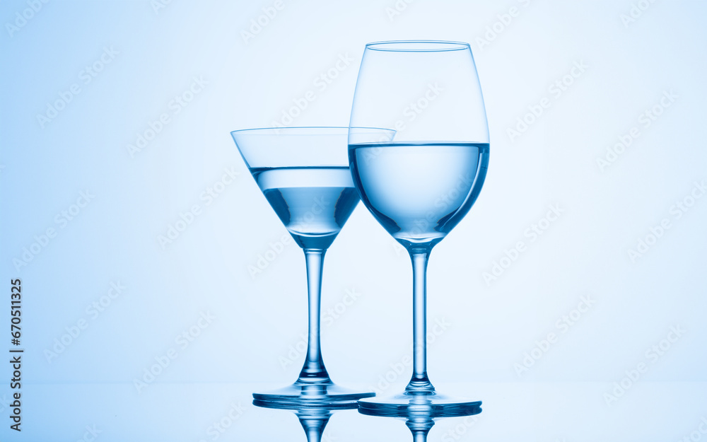Refreshing drink in elegant stemware with reflective properties. Refreshing drink in elegant stemware with reflective properties.