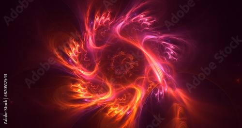 3D manual rendering abstract fractal light background