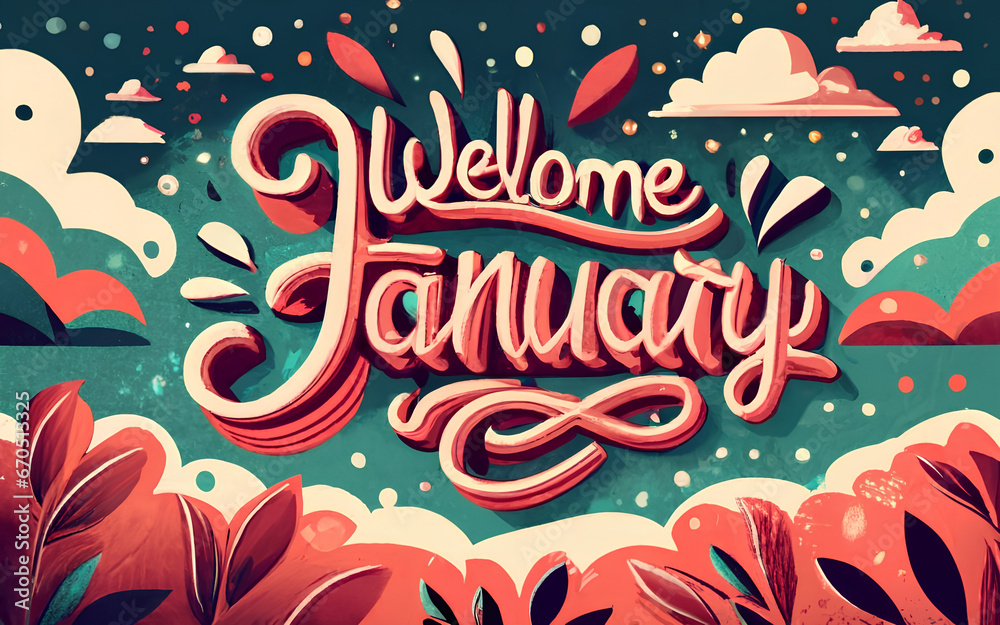 Sparkling January Welcome, Welcome January Background, Welcome January Background With Sparkles
