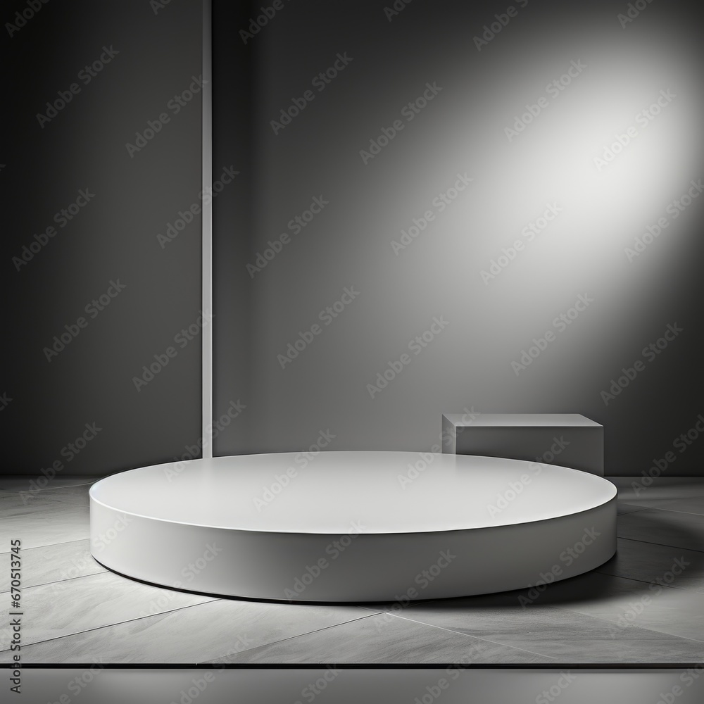 A large white podium in a room A large white podium in a room