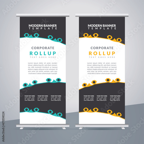 Modern abstract minimal business stand banner design