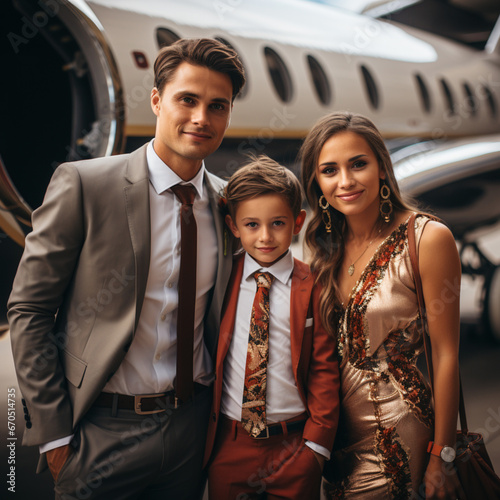 private flying by rich people and business people in their own planes for vacation and luxury and business, ai generated