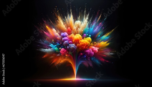 A Colorful Explosion on a Black Background