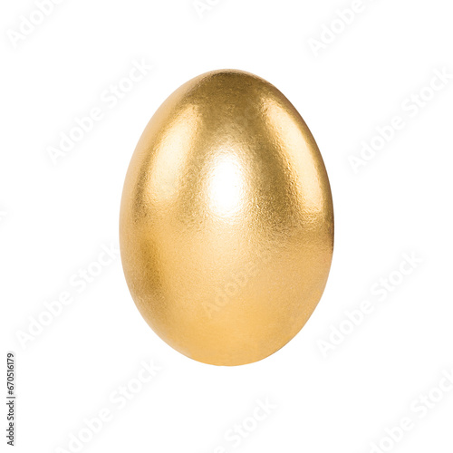 Golden egg isolated on transparent background, business concept icon.