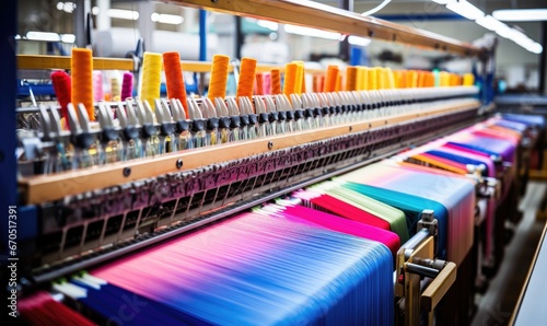 A Vibrant Array of Textiles on a Sewing Machine