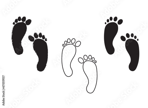 feet marks vector design illustration isolated on white background